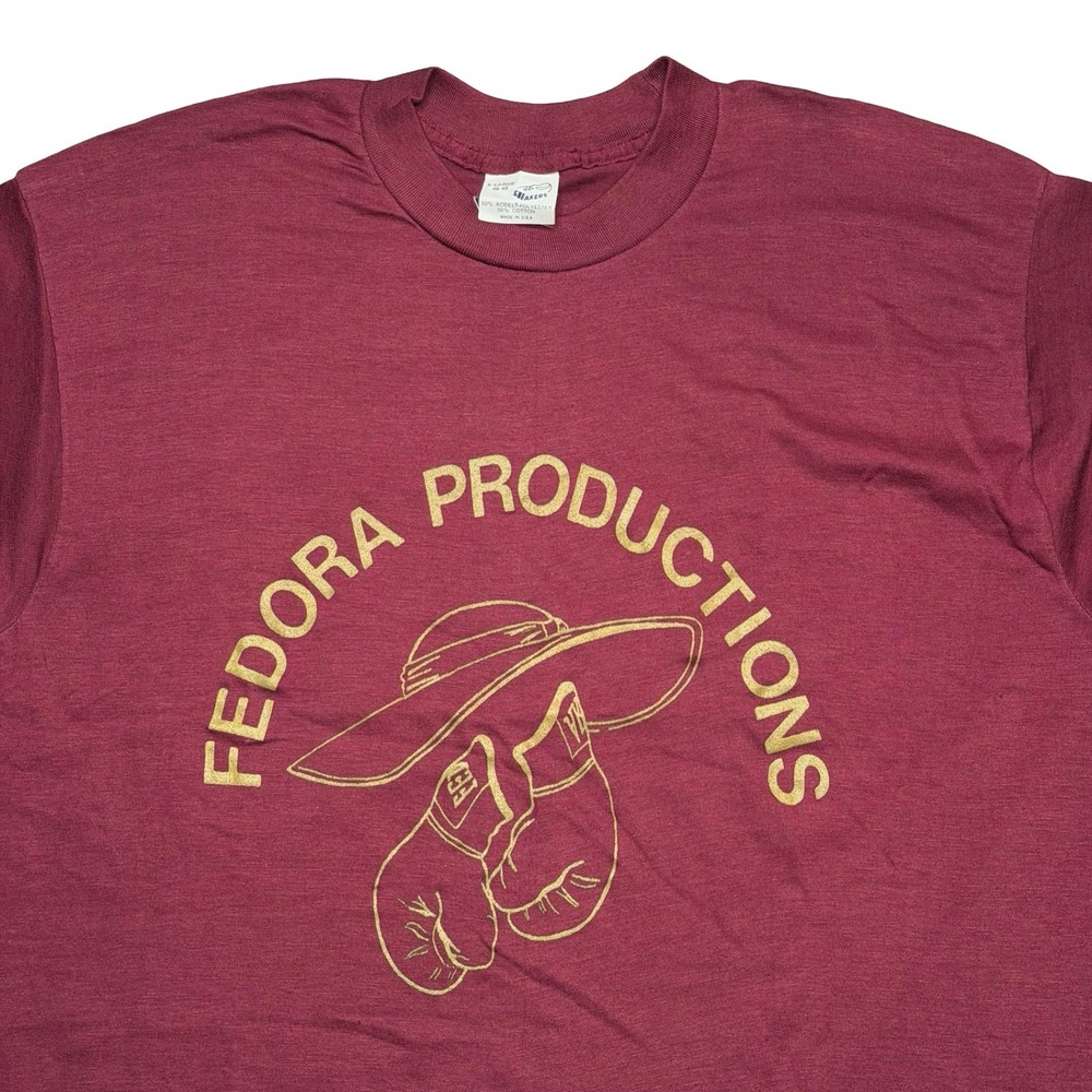 Vintage 80s Fedora Productions‎ boxing at the regency promo shirt
